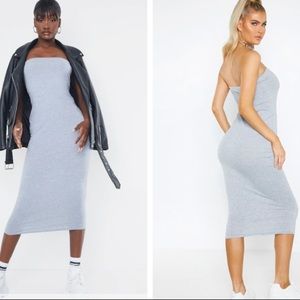 PrettyLittleThing Lilac purple Bandeau Midi Dress